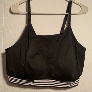 Torrid Black bralette with Striped Band and has adjustable straps NWOT
